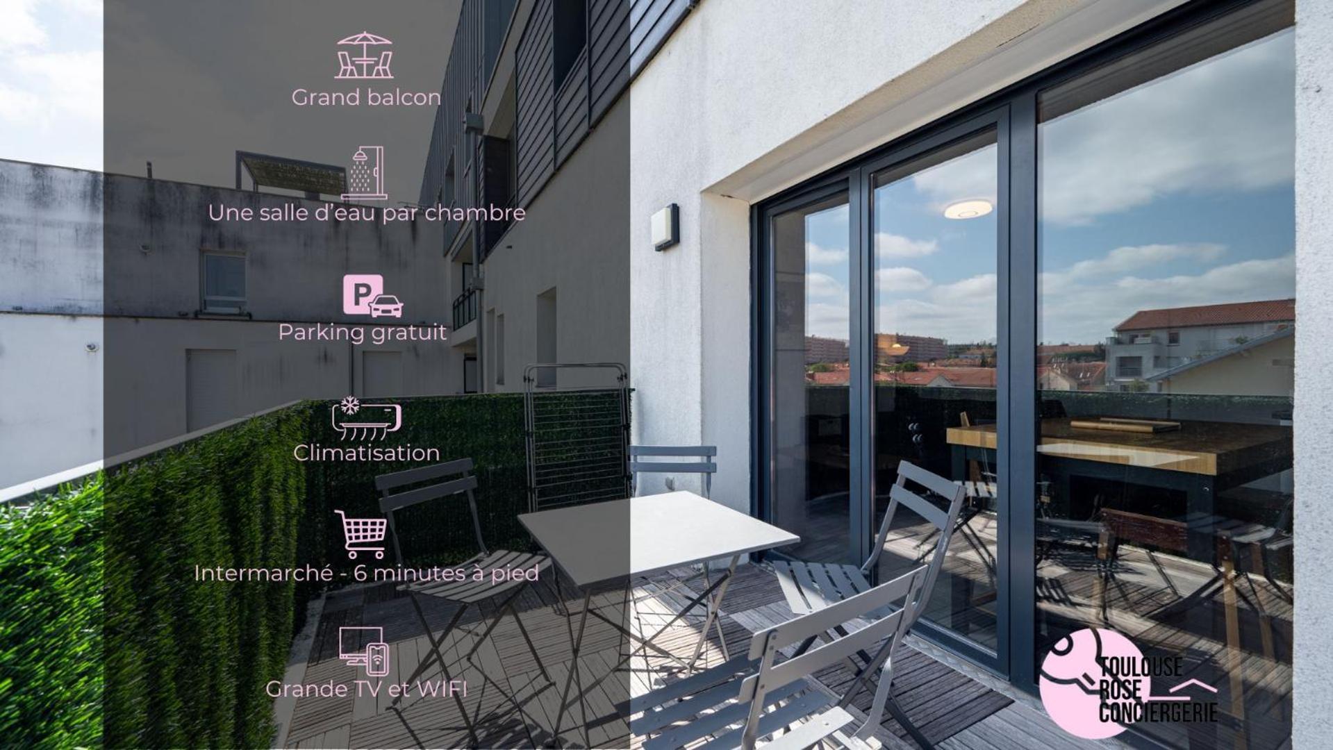 Le Saint Exupery - T3 Centre Ville Avec Balcon + Parking Gratuit Toulouse Luaran gambar